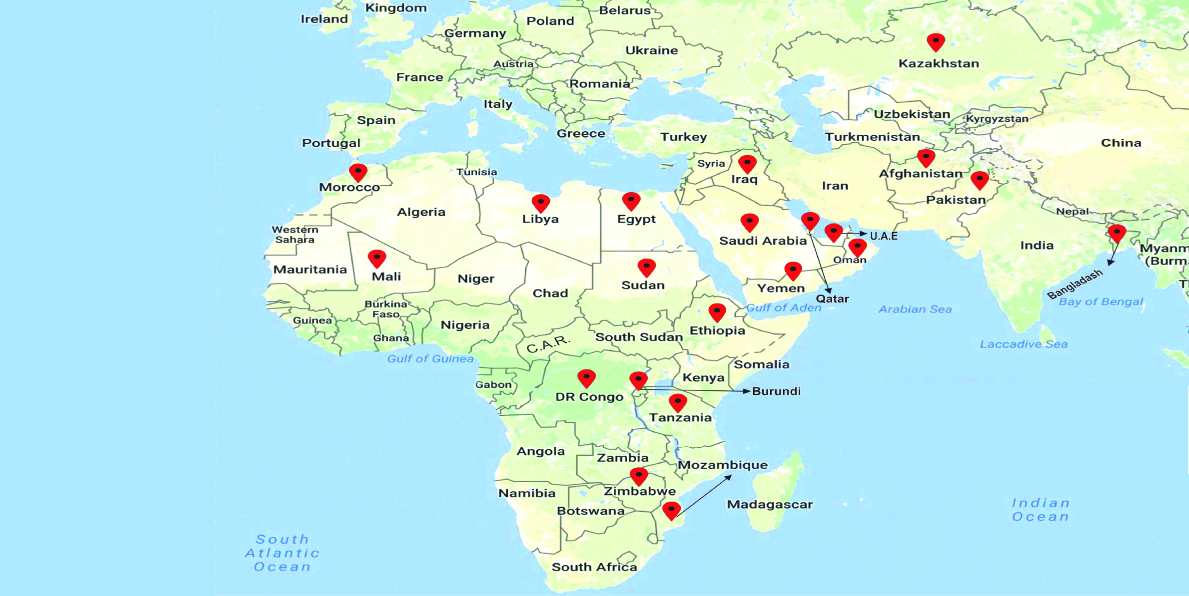 Countries we serve